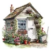 [Multi-Style]Paysage de jardin affiche r&eacute;tro-plein rond diamant peinture-30 * 30cm