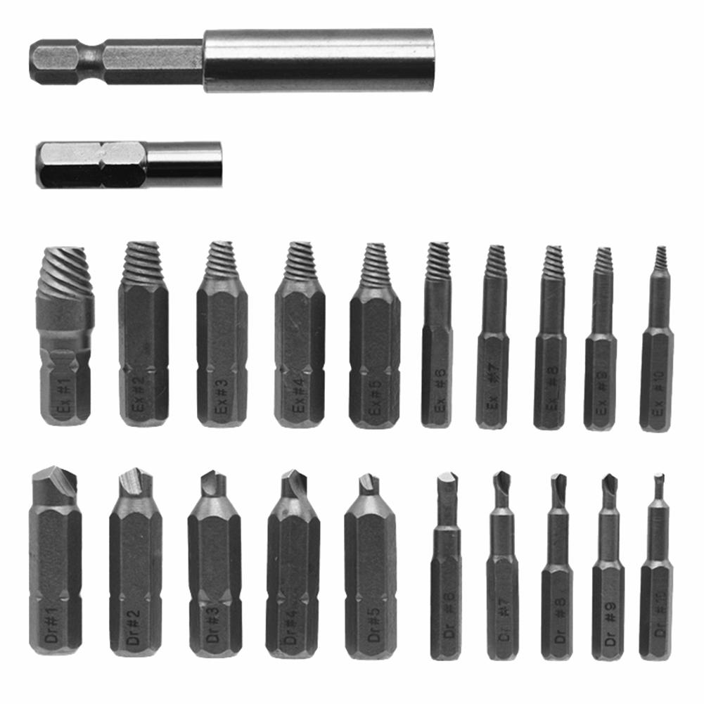 

22pcs Broken Screw Extractor Set HSS Damaged Bolt Stud Removal Tool Kit, 501 Original