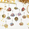 12PCS DIY Diamond Painting Pink Hats Keychain