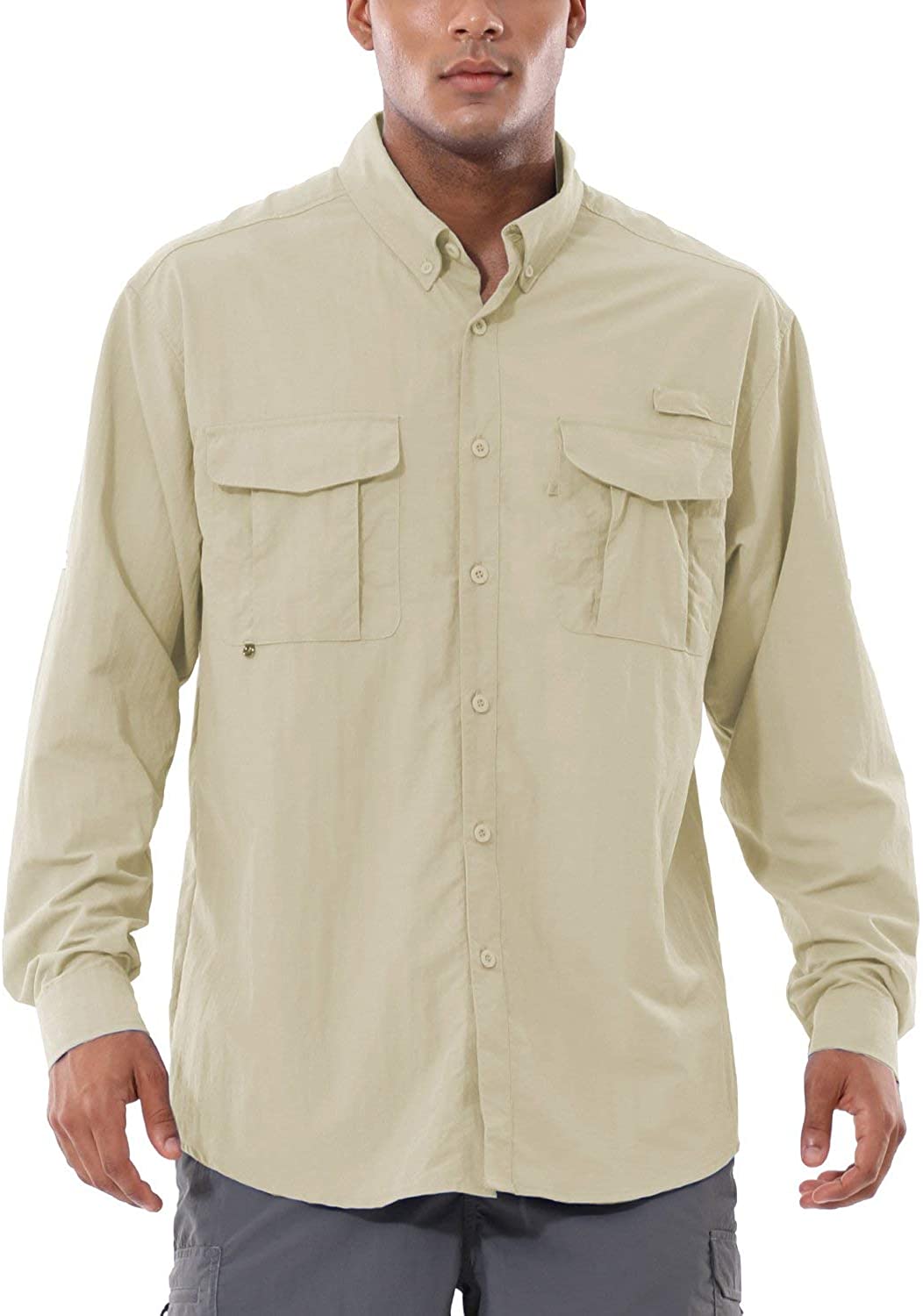 BALEAF Men s UPF 50 Hiking Shirt Long Sleeve Shirt Outdoor Lightweight 