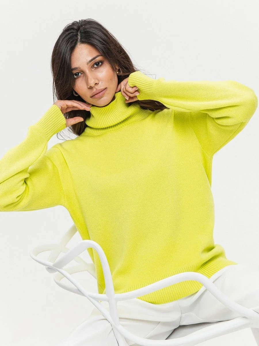 Loose Fitting High Neck Sweater
