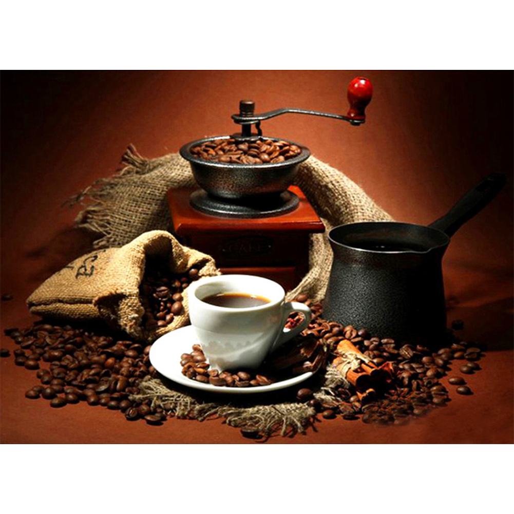 

40*30CM - Round Drill Diamond Painting - Coffee Beans, 501 Original