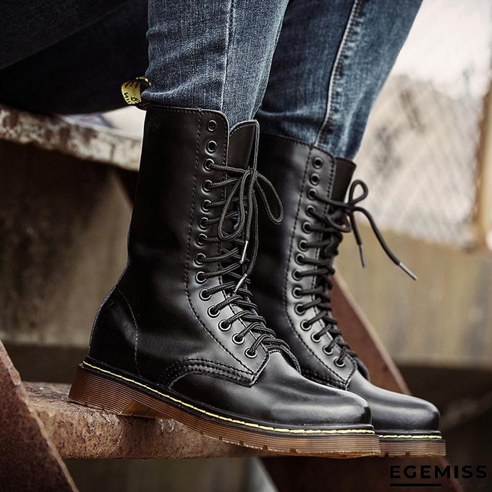 Autumn and winter all-match Martin boots high-top shoes men's Korean version of the trendy casual Gaobang sports waterproof non-slip retro boots | EGEMISS