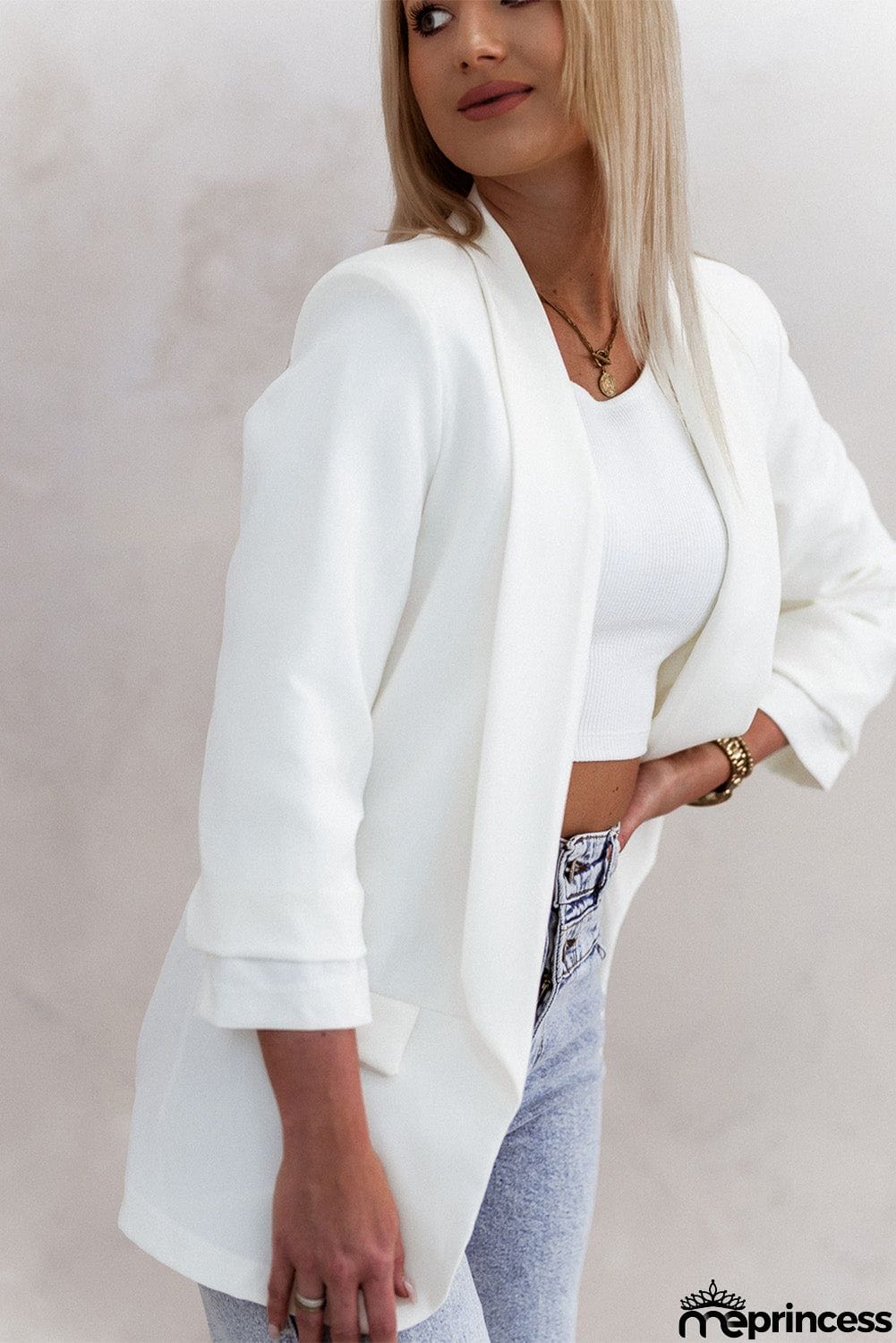 Shawl Neck Blazer with Pockets