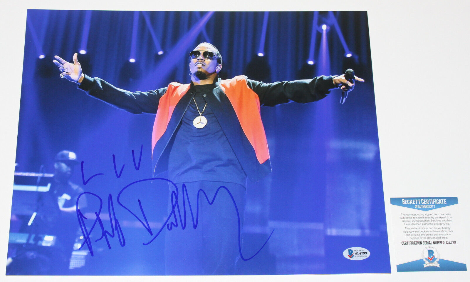 PUFF DADDY SIGNED P. DIDDY 11X14 Photo Poster painting BAD BOYS RECORDS BIGGIE B.I.G BECKETT BAS