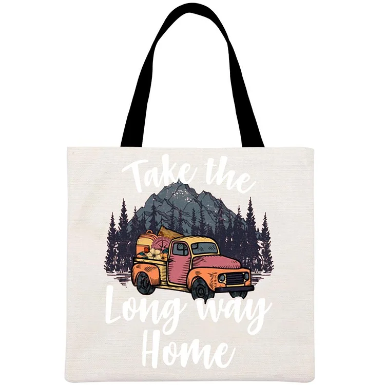 Take the long way home Printed Linen Bag-Annaletters
