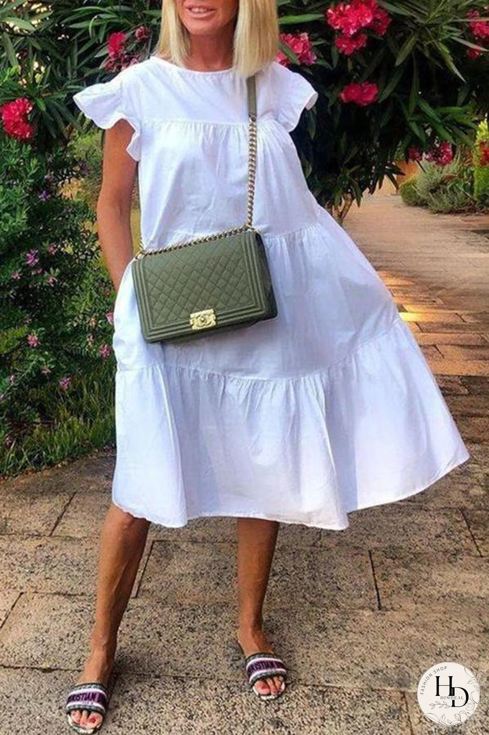 Stylish Flying Sleeve Loose Dress P15660