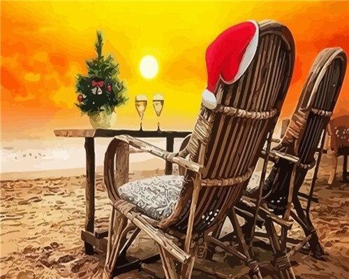 

Christmas Beach Wine – Paint By Numbers - 40*50CM, 501 Original