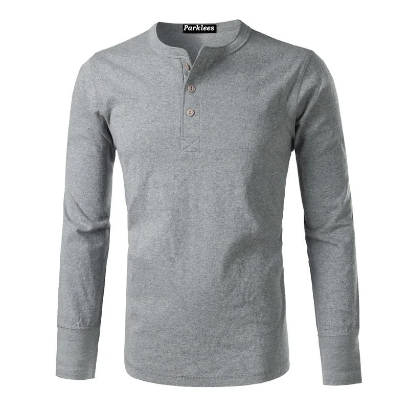 Inongge Classic American Casual Heavy Henley T Shirt Men Fashion Amekaji Mens Slim Fit Long Sleeve Tshirt Tee Shirt Homme