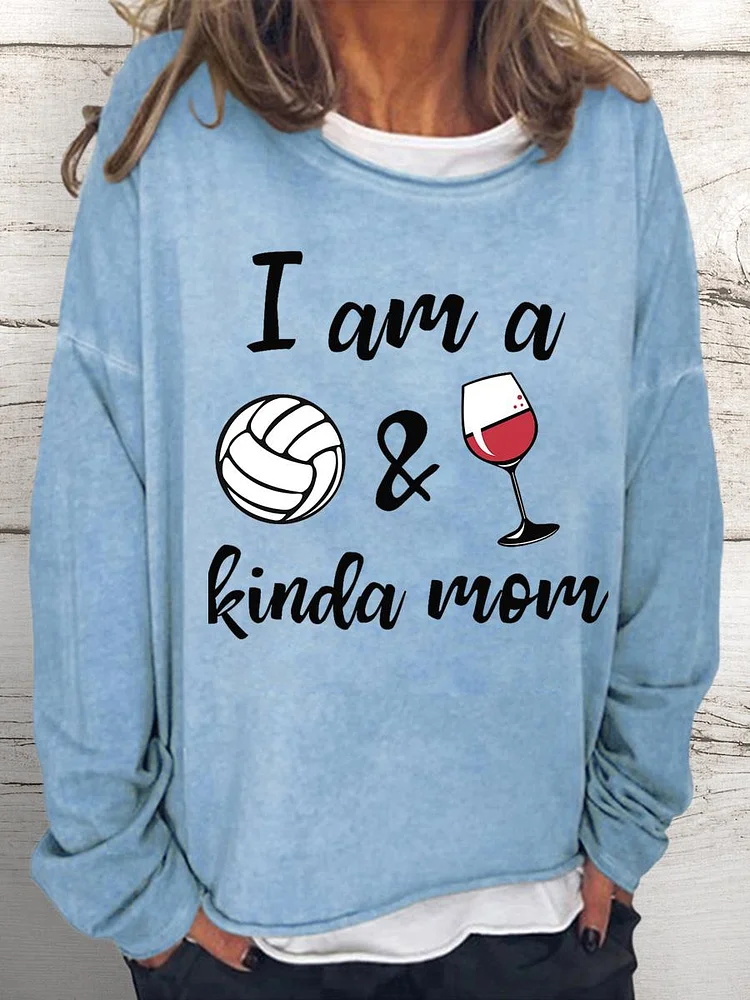 Volleyball Wine? Women Loose Sweatshirt-Annaletters