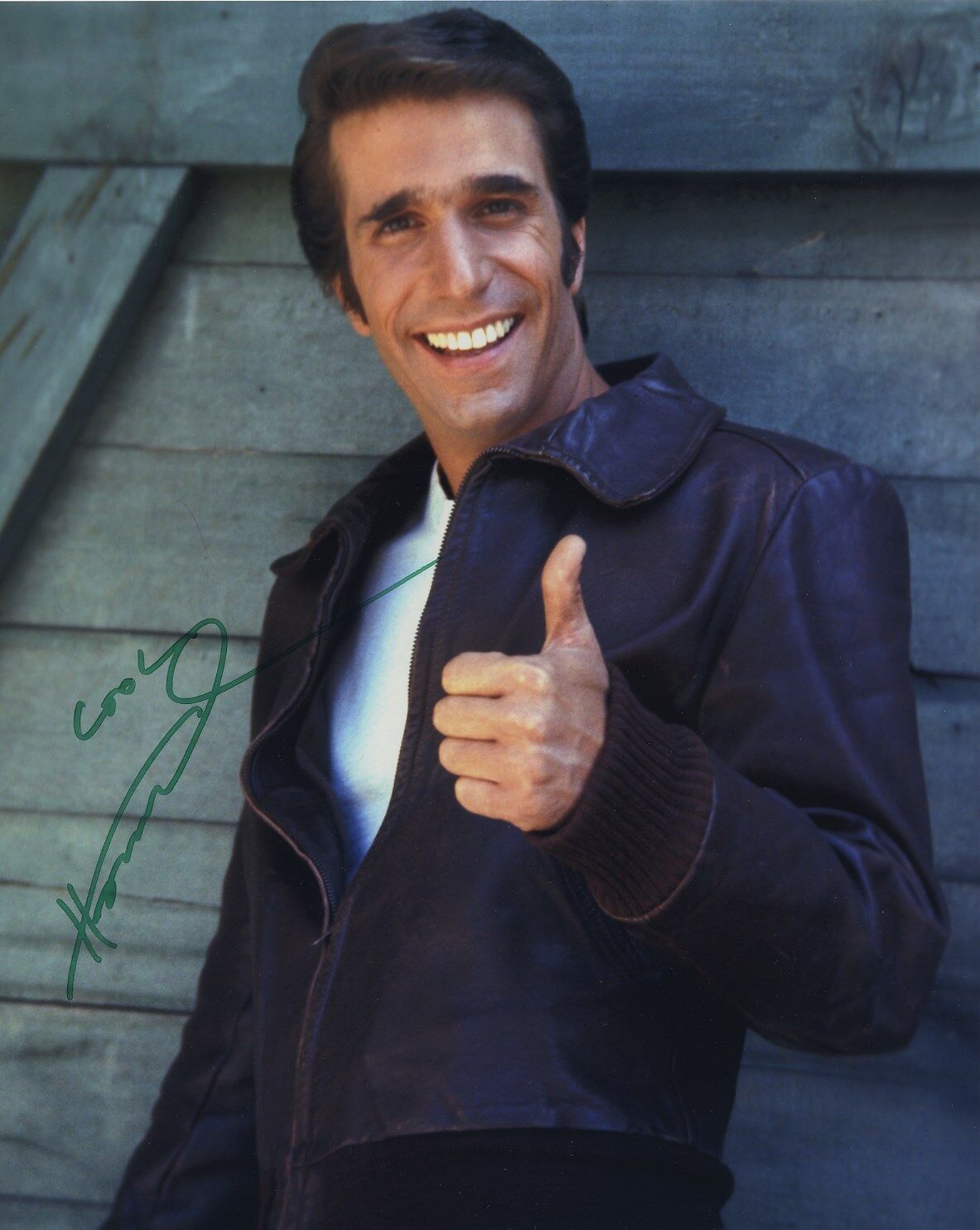 HENRY WINKLER SIGNED AUTOGRAPHED COLOR Photo Poster painting FONZIE HAPPY DAYS