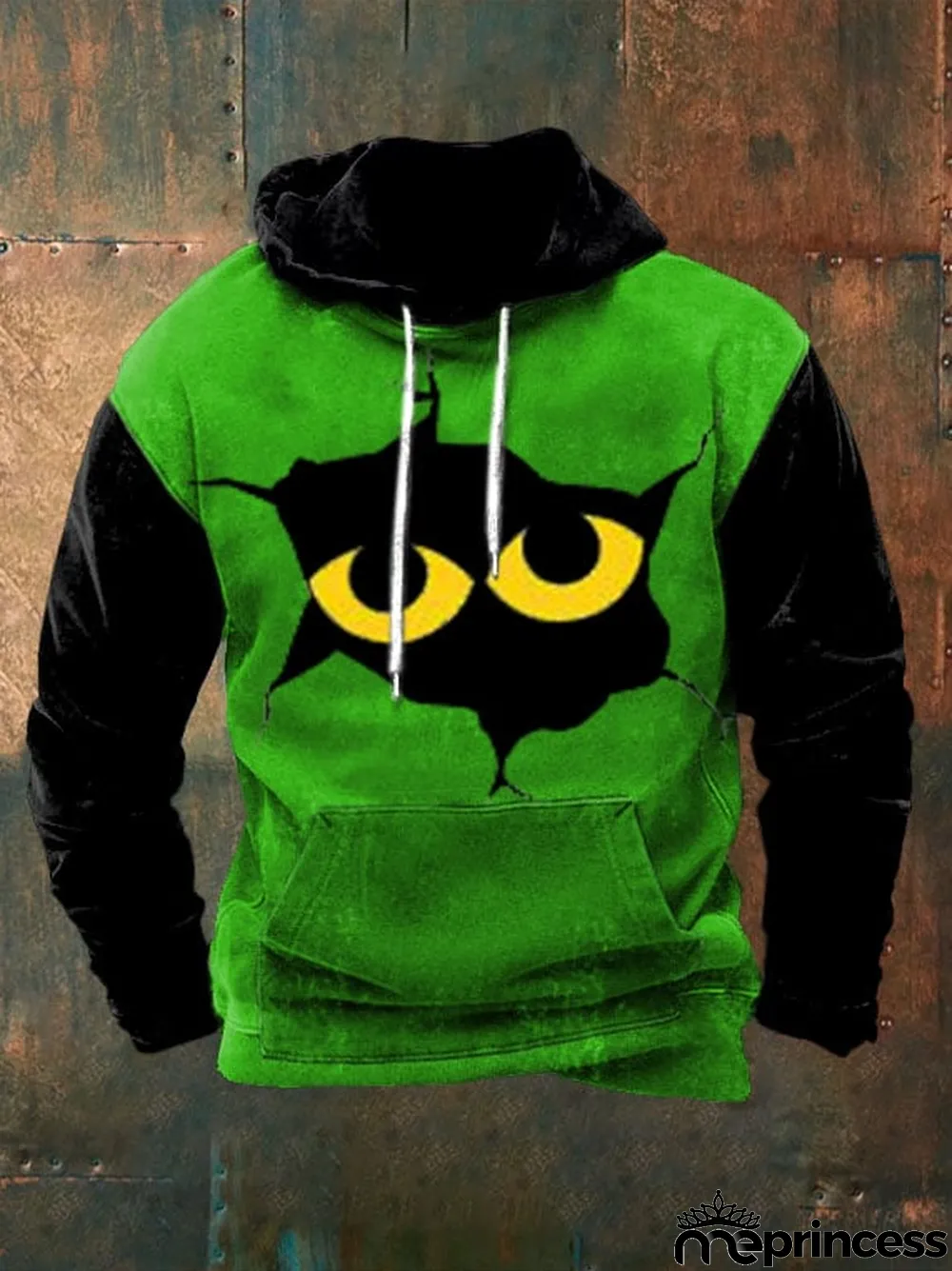 Men's Vintage Spooky Face Print Hoodie