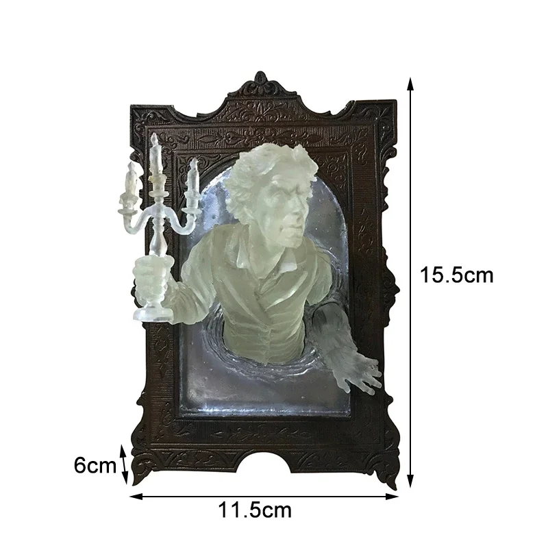 Tegooe Resin Devils Hand Wall Decor Gothic Ghost Mirror Luminous Craft Spooky Photo Frame Halloween Gift