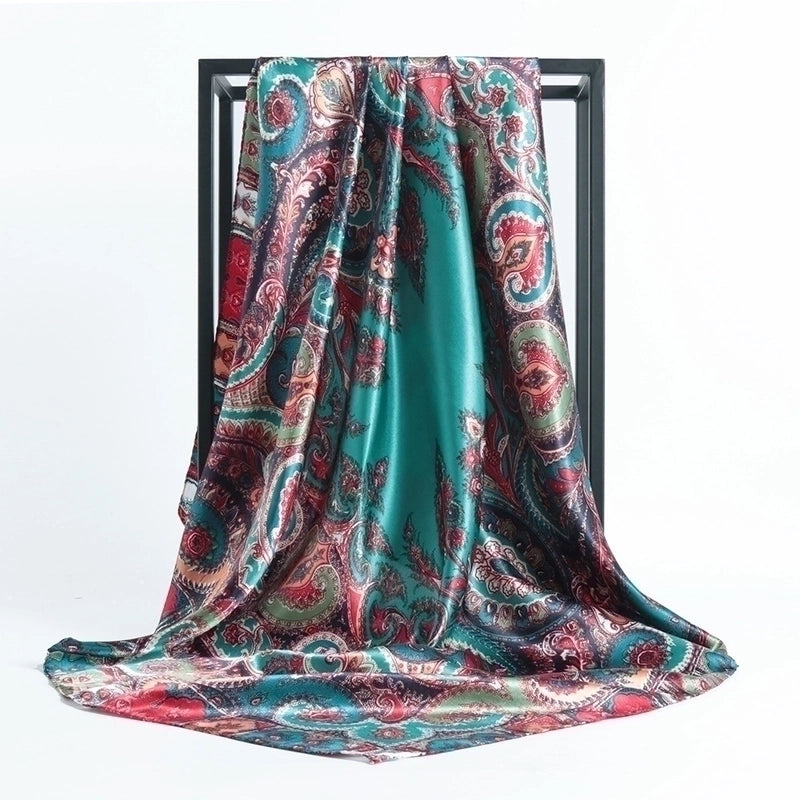 Women's Minimalist Flower Satin Printing Scarves & Gloves