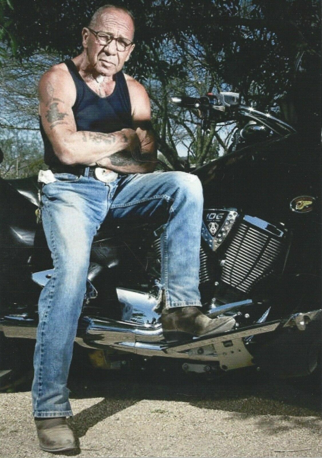 SONNY BARGER 8X10 Photo Poster painting HELL'S ANGELS MOTORCYCLE CLUB GANG WIDE BORDER