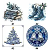 Christmas Full 14CT 2 Strands DIY Stamped Needlework Embroidery Kit 11.81x11.81inch Embroidery Needlepoint Starter Kits Cross Stitch Art and Crafts Kits for Beginners Adults Home Decor