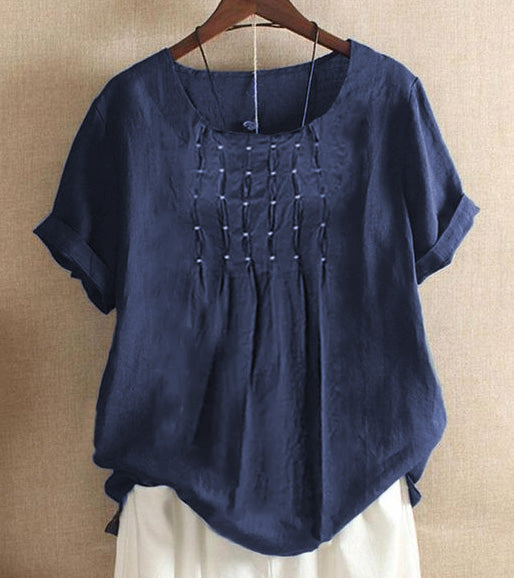 Cotton linen loose simple top