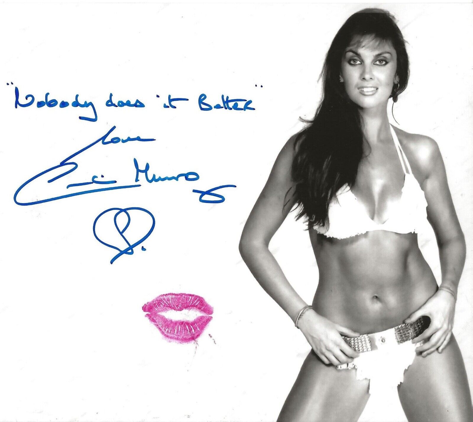 007 Bond girl Caroline Munro signed and personally kissed Photo Poster painting IMAGE No101