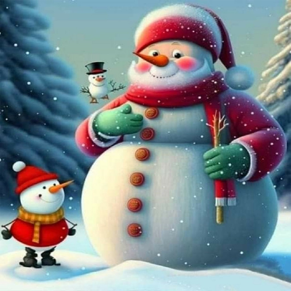 Snowman - Full Round - Diamond Painting (40*40cm) NCD Money