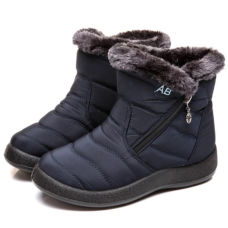 Women Boots Waterproof Ankle Boots With Low Heels Winter Boots Quilted Winter Shoes Women Warm Snow Botas Mujer Bottines