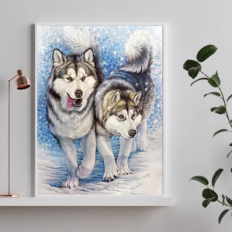 Snow Puppy 30*40cm(canvas) full round drill diamond painting