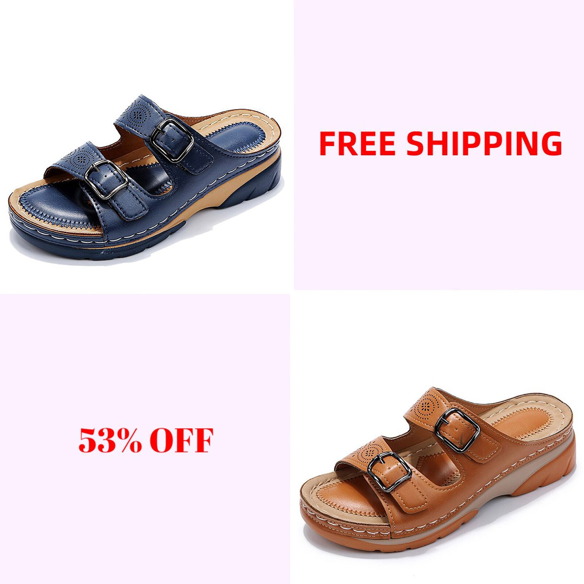 Breathable Orthopedic Adjustable Ladies Leather Sandals