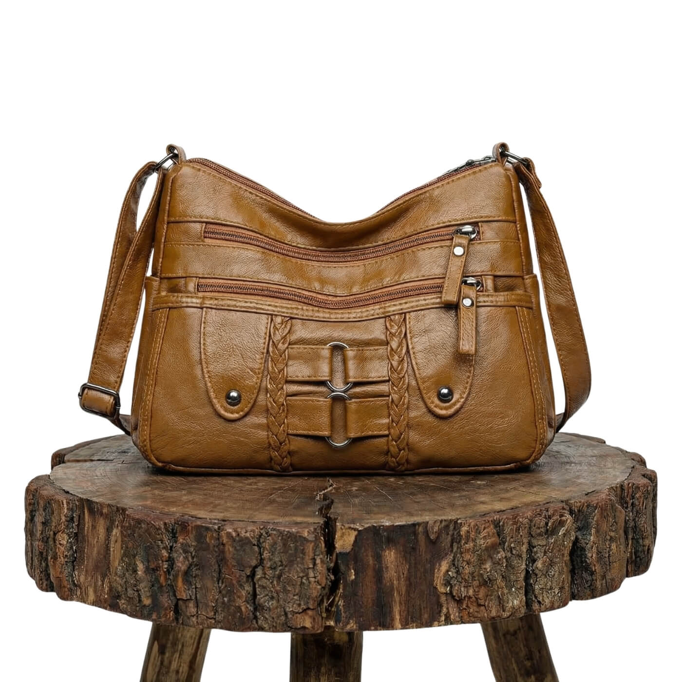 Closing Sale | Monica Braided Multi-Zip | Crossbody Bag