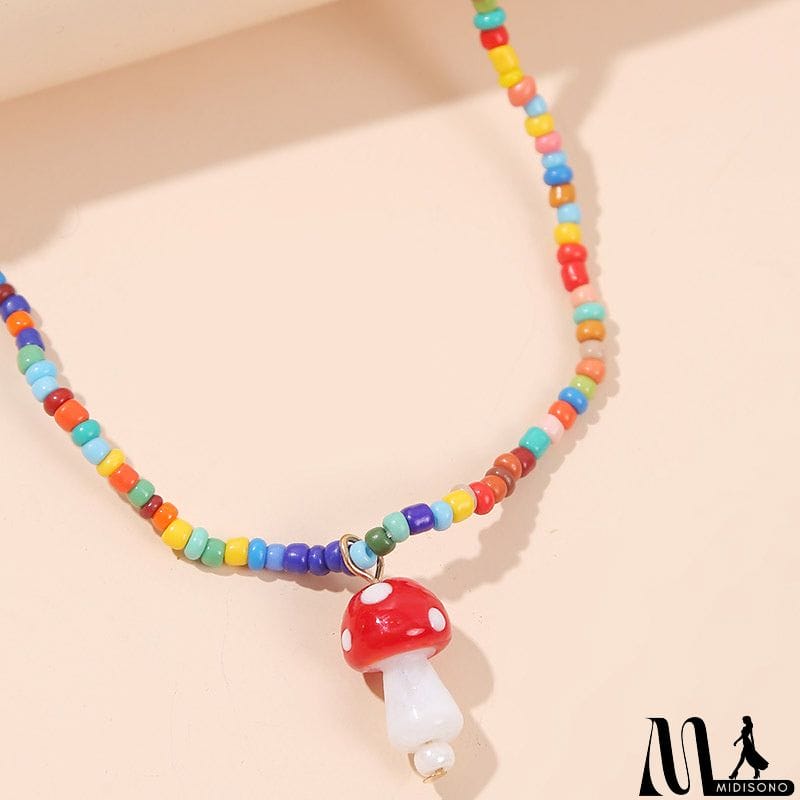 MidiSono - Simple Style Lovely Mushroom Shape Necklace