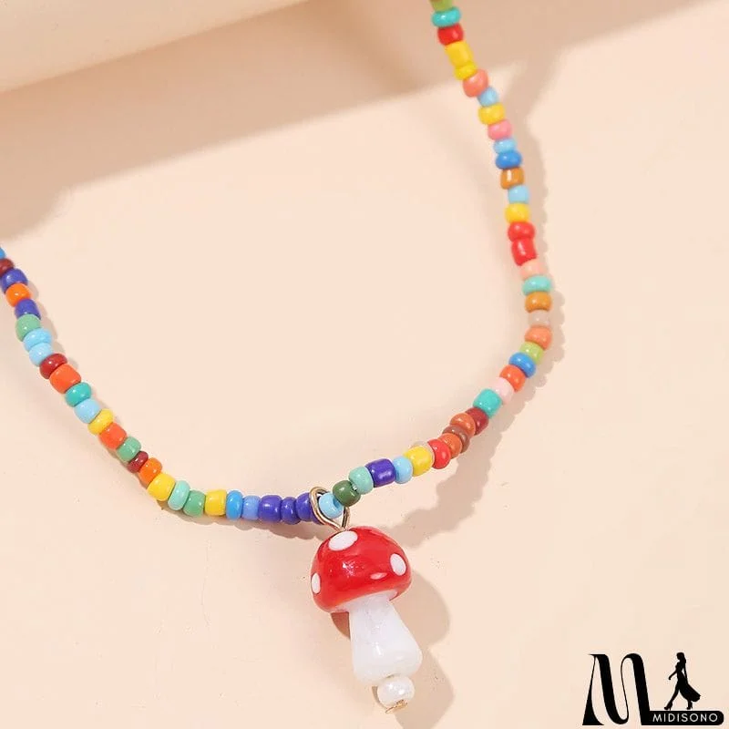 MidiSono - Simple Style Lovely Mushroom Shape Necklace