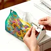 (24cm)Diamond Art Tissue Box Cover DIY PU Desktop Organizer(Sunflowers and birds)