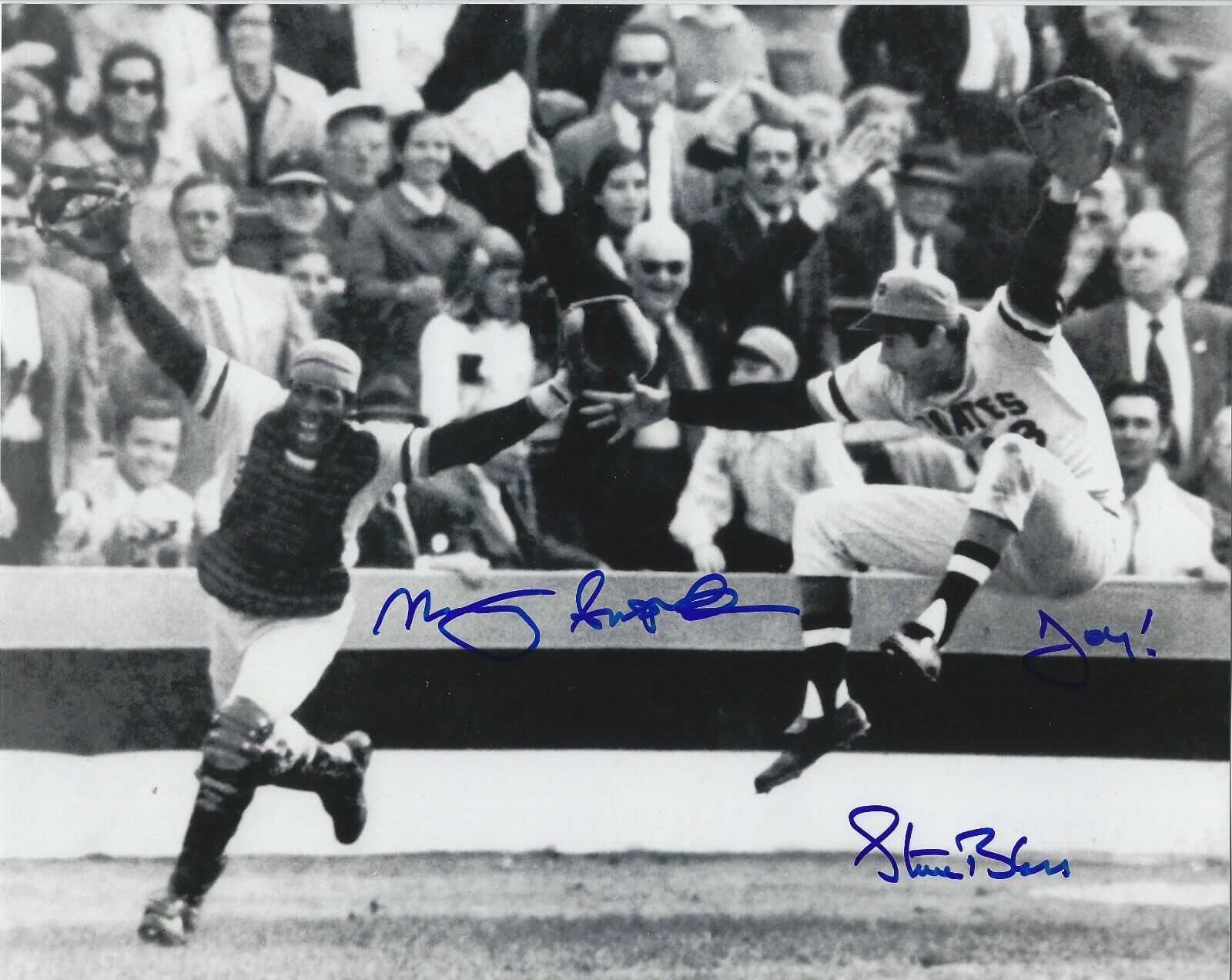 Autographed 8x10 MANNY SANGUILLEN & STEVE BLASS Pittsburgh Pirates Photo Poster painting w/COA