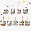 9pcs Sewing Machine DIY Diamond Art Keychains