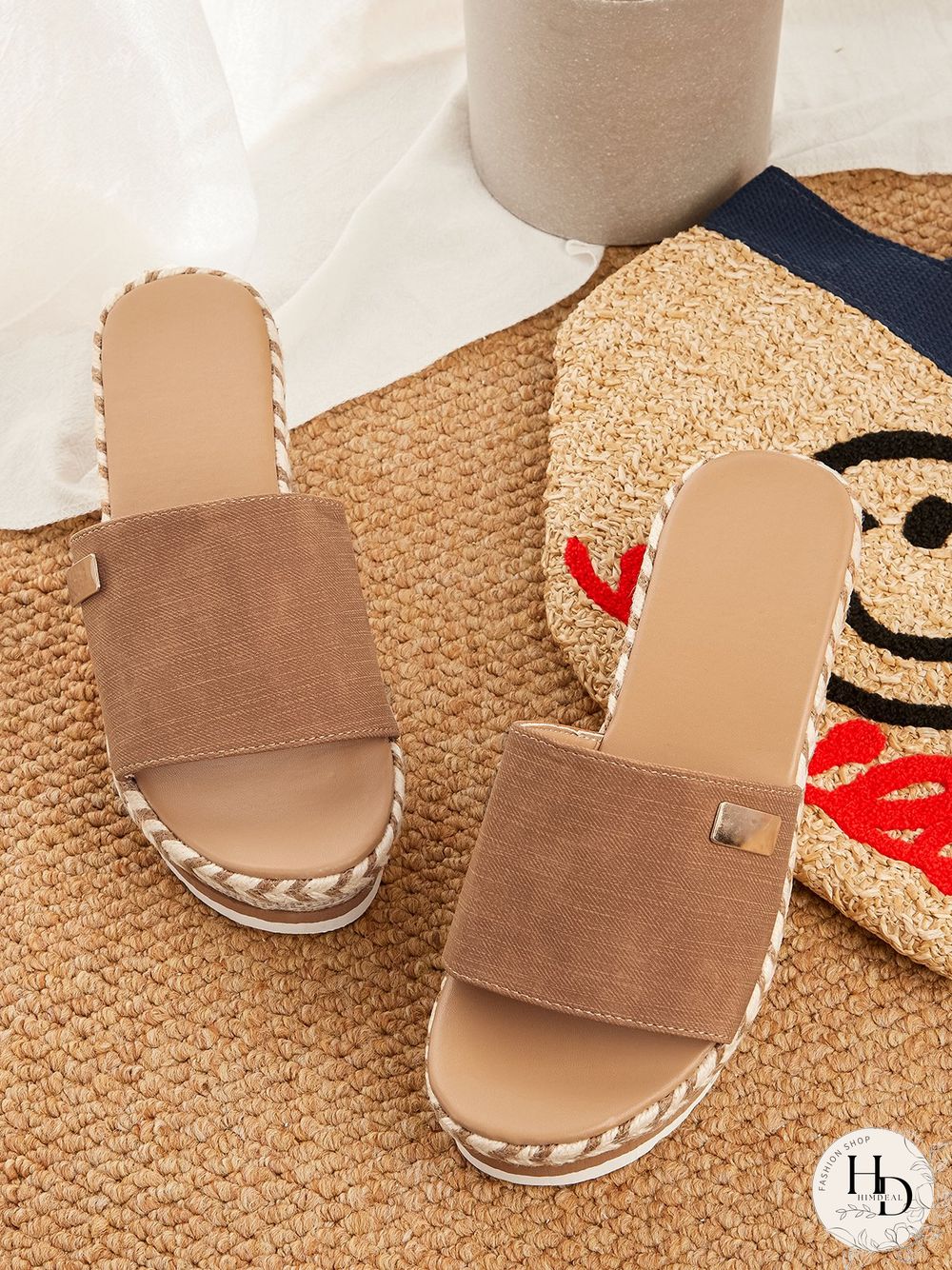 Resort Hemp Rope Sole Wedge Sandals