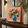 DIY Pre-Framed Flower Vase Button Art Canvas Kit