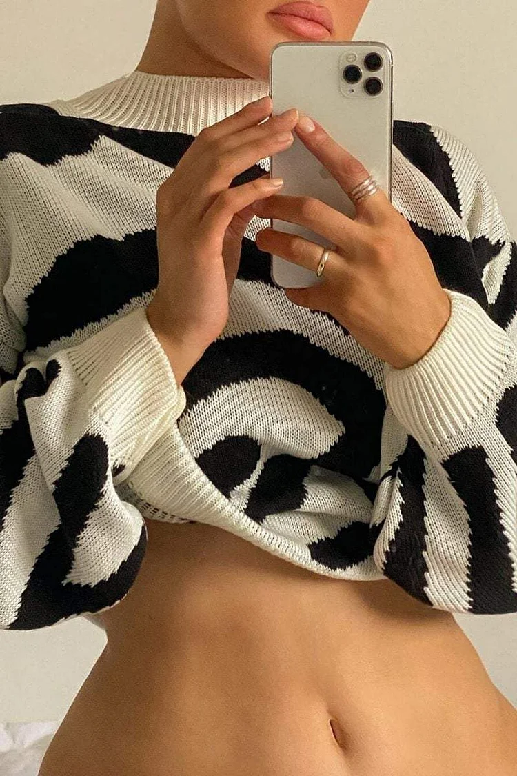 White & Black Knit Jumper Katch Me