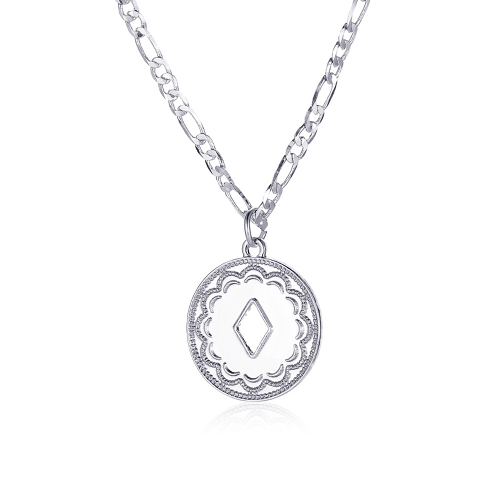 

Fashion Necklace Retro Unisex Hollow Rhombic Pendant Clavicle Chain Jewelry, 501 Original
