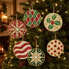 6pcs/set DIY Diamond Special Shape Pearl Art Hanging Wooden Christmas Tree Ornament Kit