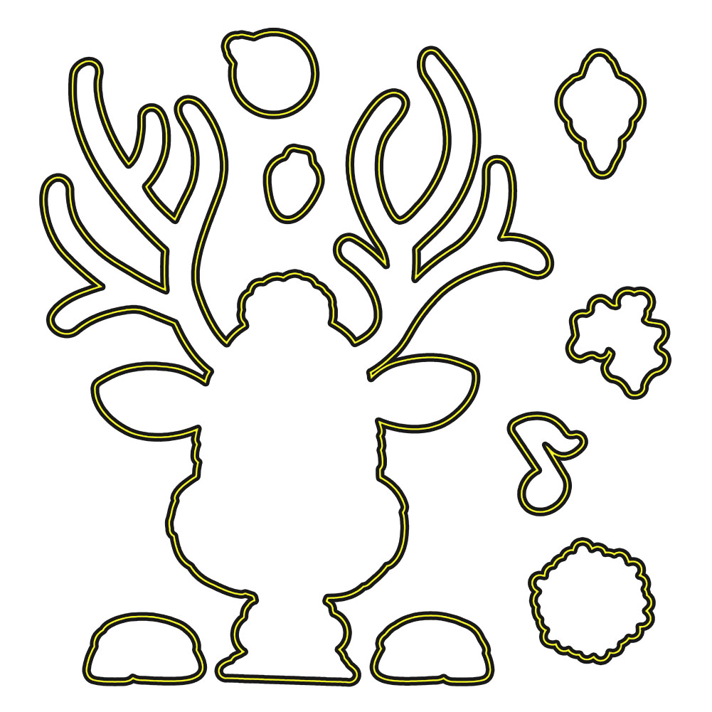 

Cute Christmas Elk Deer - Paper Craft Cutting Dies, 501 Original
