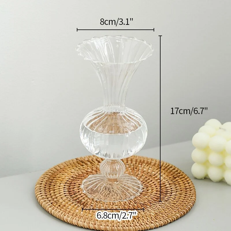 Glass Striped Hydroponic Vase Modern Minimalist European Style Home Hydroponic Vase Flower Arrangement Bottle Eco-Friendly