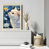 White Cat Watching Fish-11CT Stamped Cross Stitch 40*53cm/15.75*20.87in