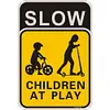 Yard Road Outdoor&ldquo;SLOW DOWN CHILDREN AT PLAY&rdquo; - Vintage Metal Signs(8*12Inch/12*24Inch) - Warning