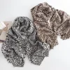 Coffee Leopard Print Shawl Scarf