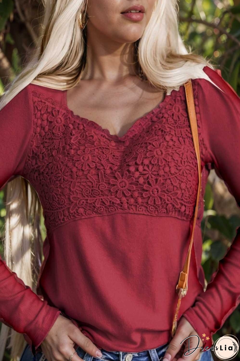 v neck printed casual blouse with long sleeves