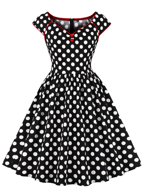 Polka Dot V-neck Chic Dress