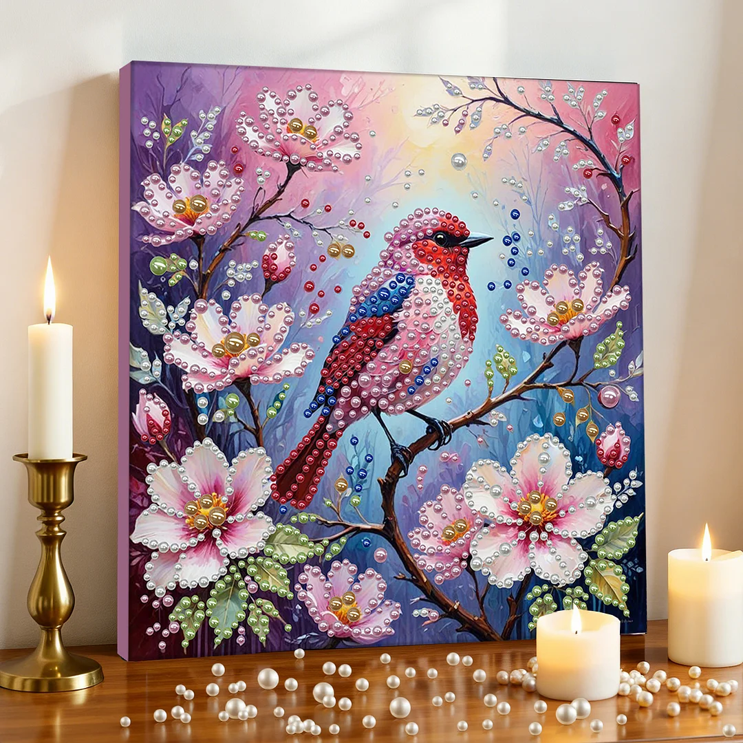 Birds - DIY Pearl Diamond Art Kit With Frame 30*30cm