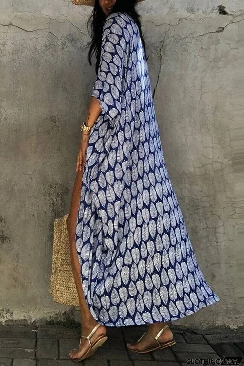 Leaf Belted Kimono Cardigan