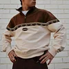 Men's Vintage Print Polo Neck Sweatshirt by Inlyline
