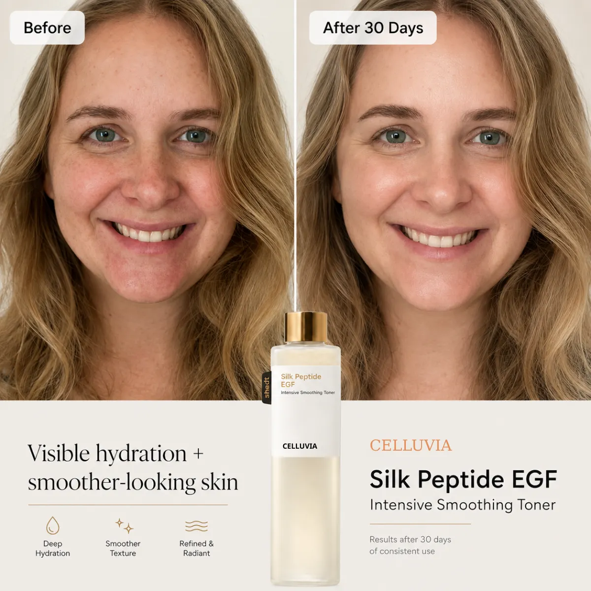 CELLUVIA Silk Peptide EGF Firming Toner