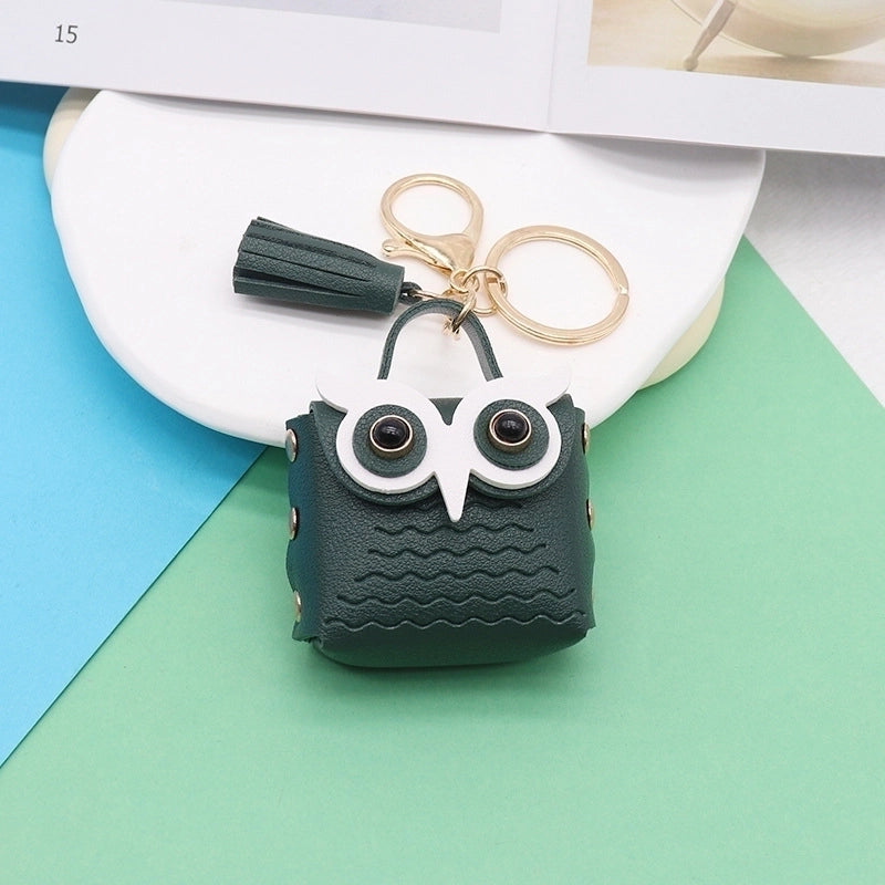 Minimalist Streetwear Owl Pu Leather Unisex Bag Pendant Keychain