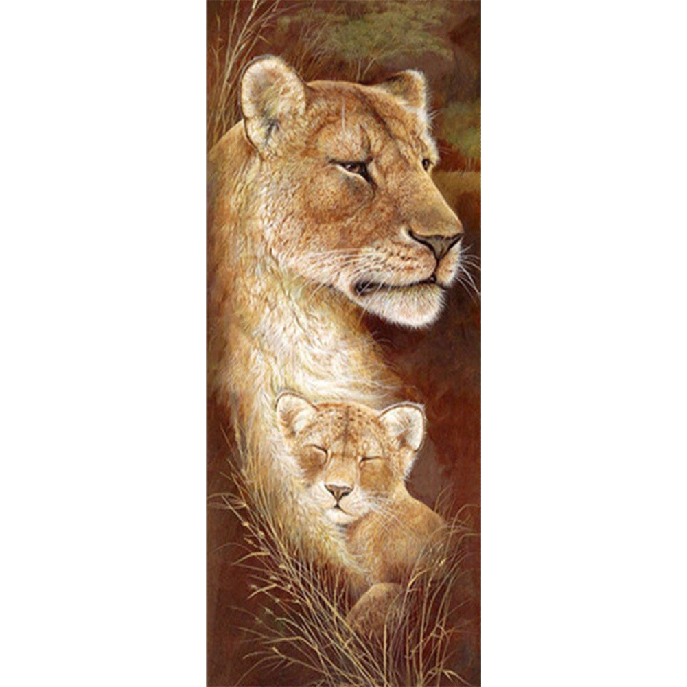 

Lion Tiger - Square Drill Diamond Painting - 45*105CM (Big Size), 501 Original